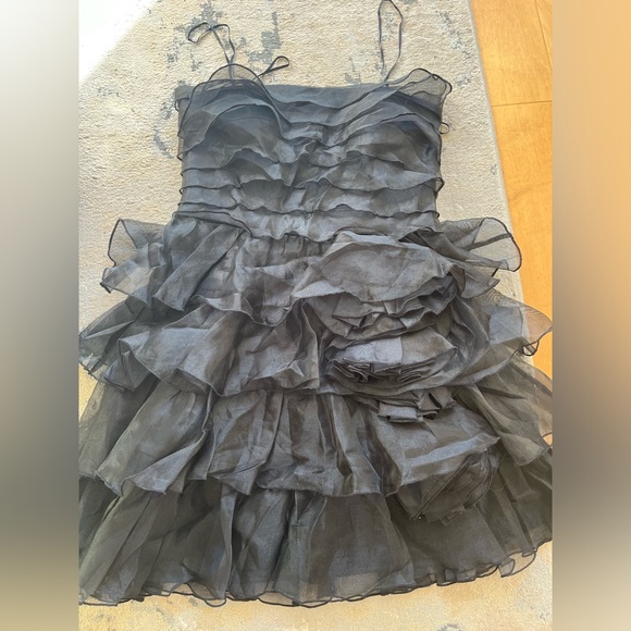 Jessica Simpson Black Ruffle Strapless Mini Dress - Picture 6 of 6